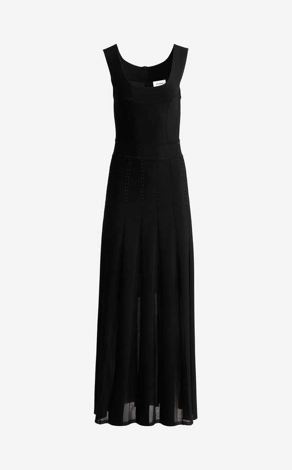 St. John Jean Gown In Grove Godet Knit BK00