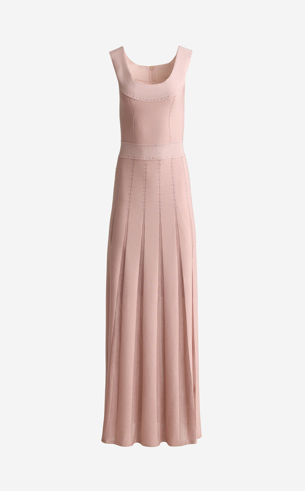 St. John Jean Gown In Grove Godet Knit RSQT