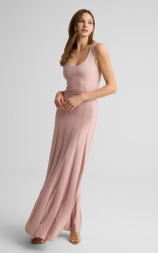 st. john Jean Gown in Grove Godet Knit RSQT