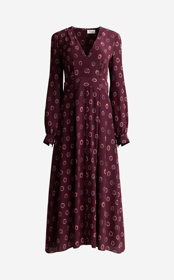 St. John Jill Dress In Abstract Ink Print BODP