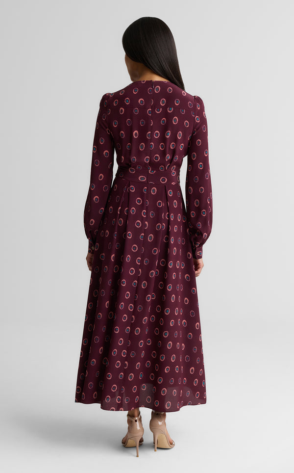 St. John Jill Dress In Abstract Ink Print BODP