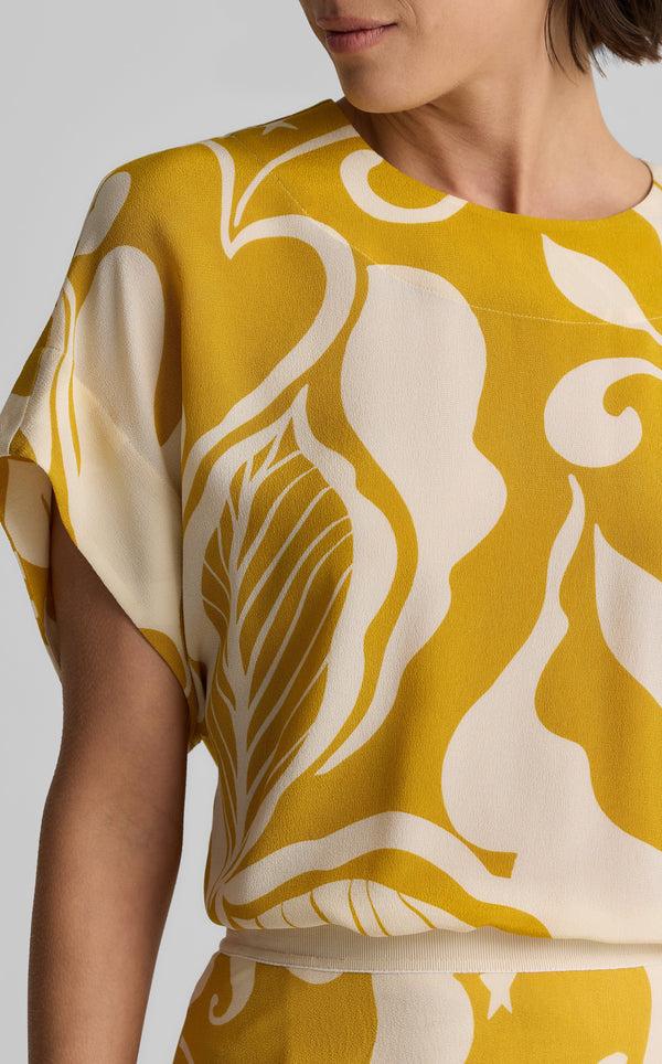 St. John Joan Top In Leaf Print ECGU