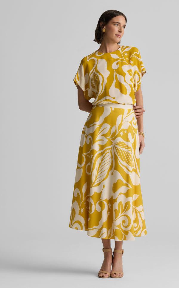 St. John Joan Top In Leaf Print ECGU