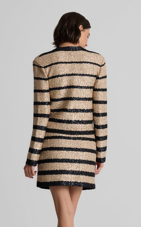 St. John Jolene Jacket In Stripe Sequin Knit ECBT