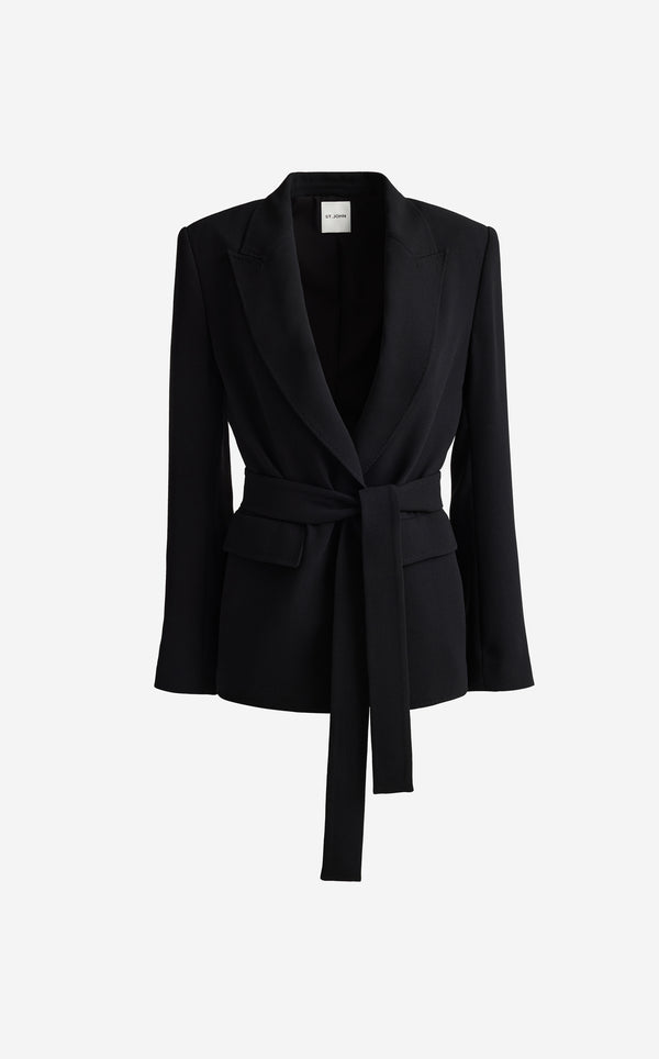 St. John Juliana Jacket In Satin Back Crepe BK00