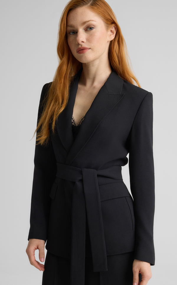 St. John Juliana Jacket In Satin Back Crepe BK00