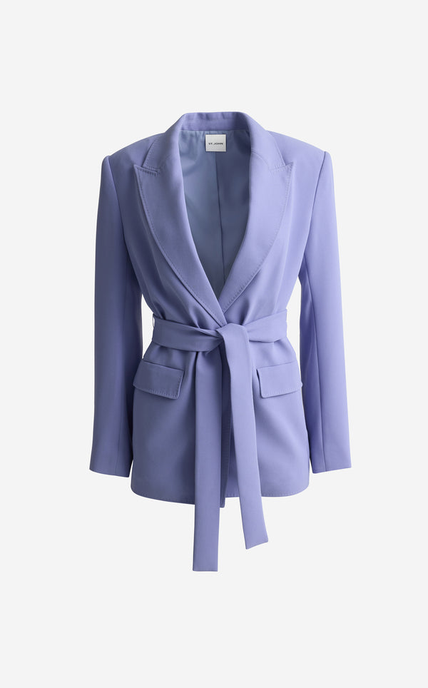 St. John Juliana Jacket In Satin Back Crepe IRIS
