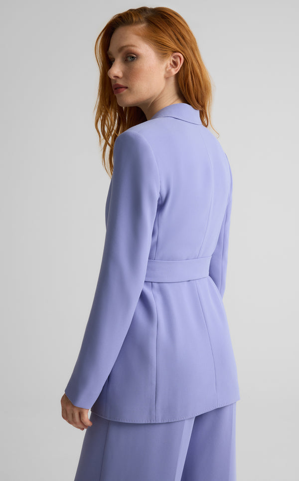 St. John Juliana Jacket In Satin Back Crepe IRIS