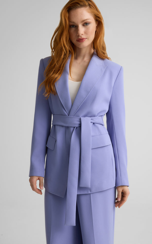 st. john Juliana Jacket in Satin Back Crepe IRIS