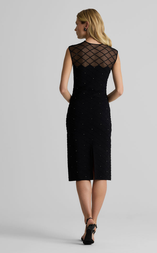 St. John Julie Dress In Diamond Knit BK00