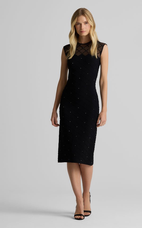 st. john Julie Dress in Diamond Knit BK00
