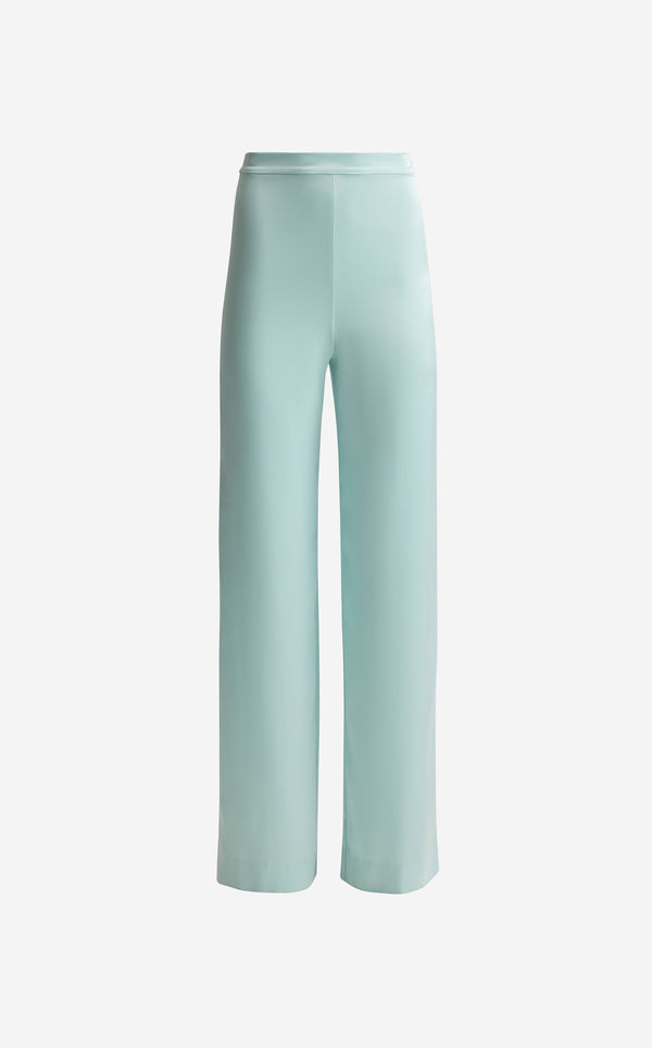 St. John Kate Pant In Liquid Satin AQUA