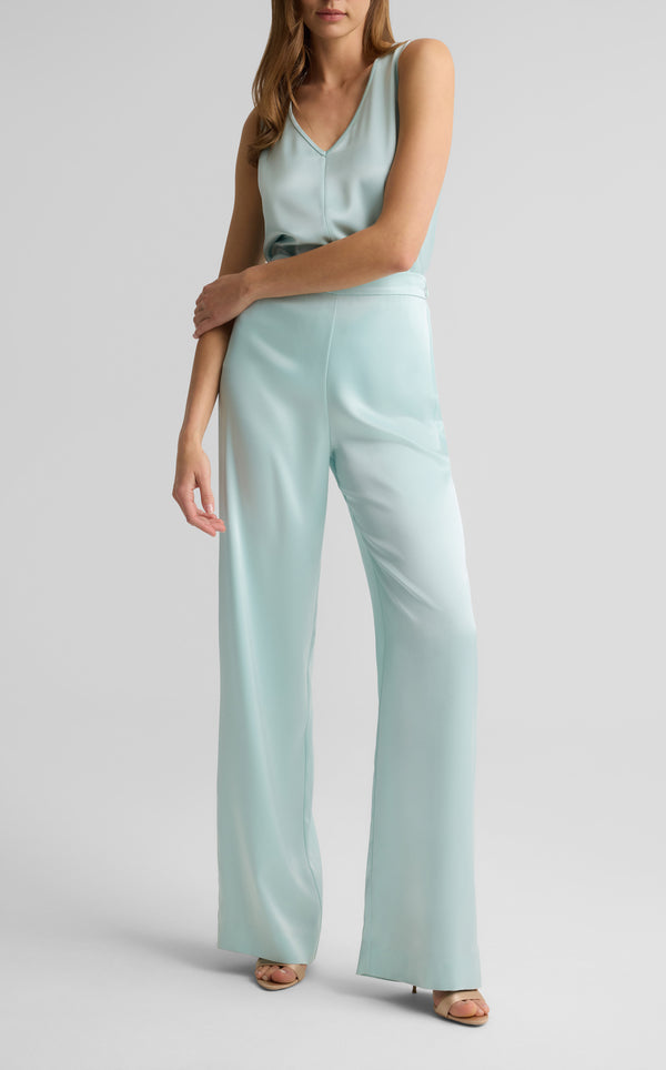 St. John Kate Pant In Liquid Satin AQUA
