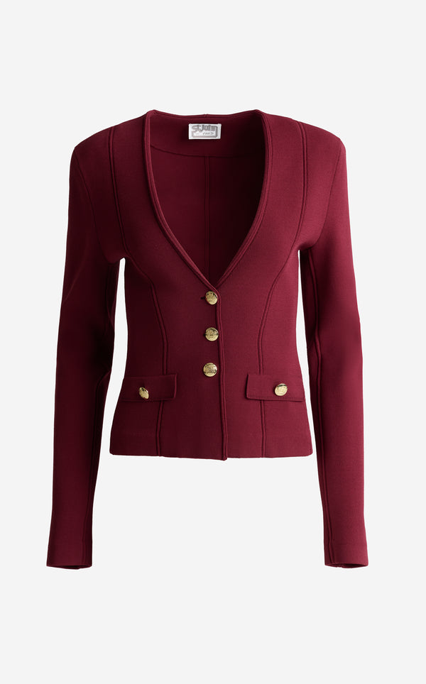 St. John Kay Jacket In Santa Roma Knit BORX