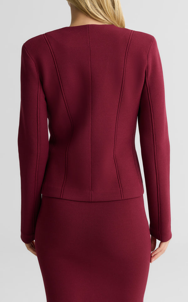 St. John Kay Jacket In Santa Roma Knit BORX