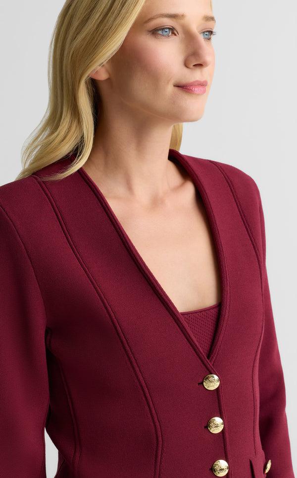 St. John Kay Jacket In Santa Roma Knit BORX