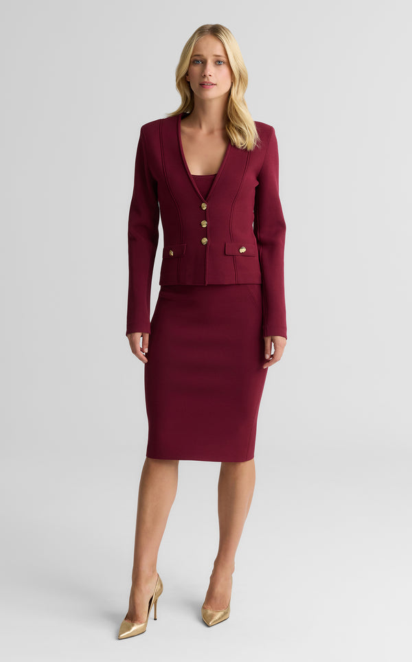 st. john Kay Jacket In Santa Roma Knit BORX