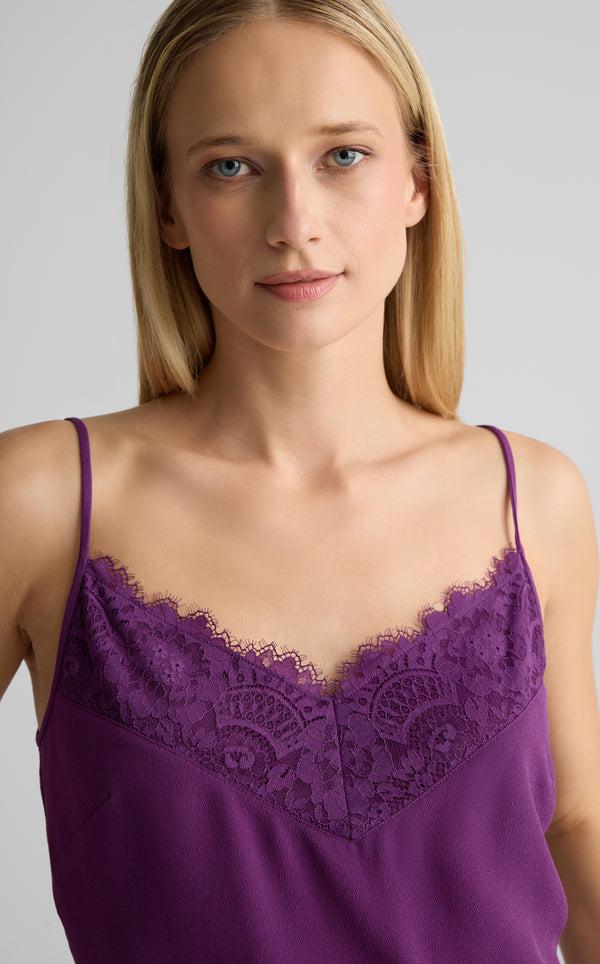 St. John Lana Cami In Lace Silk Crepe BOYB