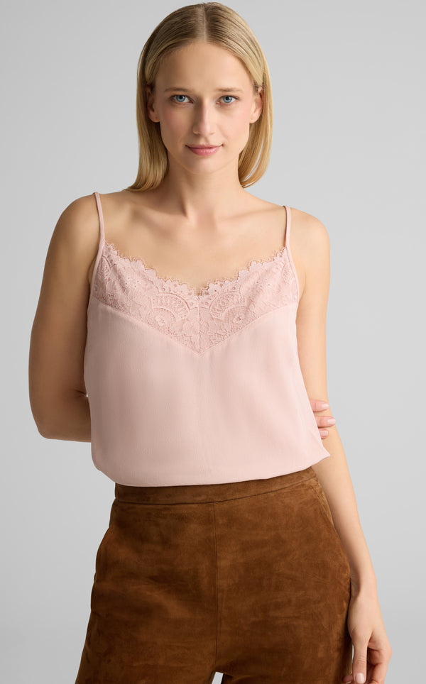 st. john Lana Cami in Lace Silk Crepe RSQT