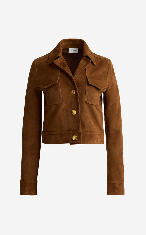 St. John Laurel Jacket In Suede TOFF