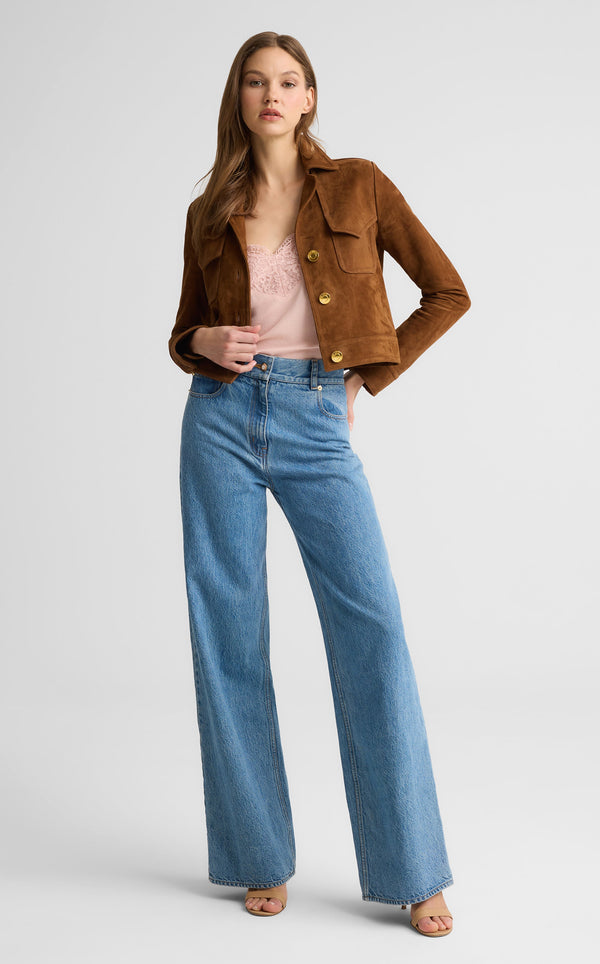 St. John Laurel Jacket In Suede TOFF