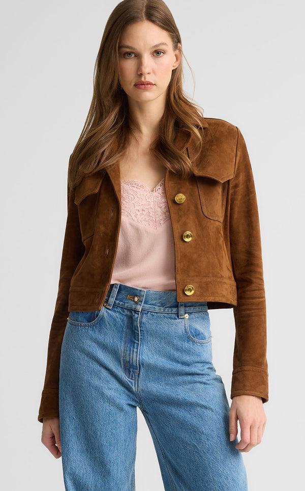 st. john Laurel Jacket in Suede TOFF