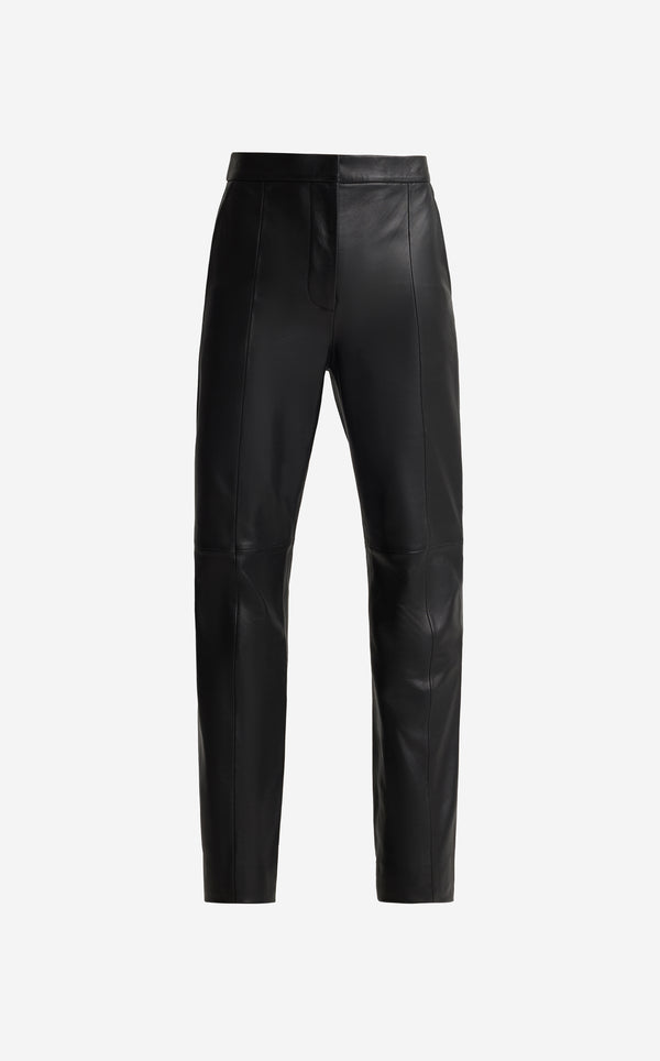 St. John Leona Pant In Leather BK00