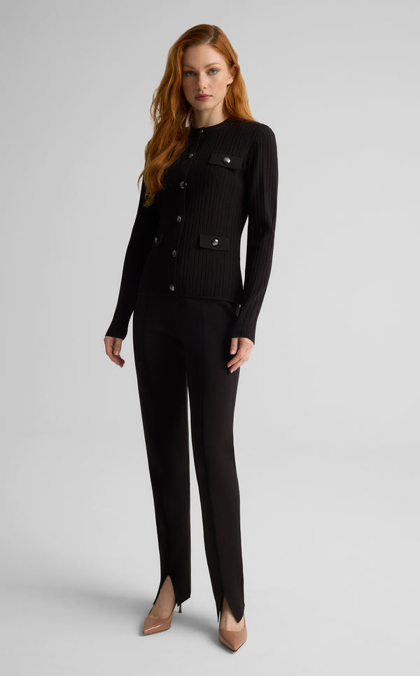 st. john Libby Jacket in Robinson Rib Knit MOCH