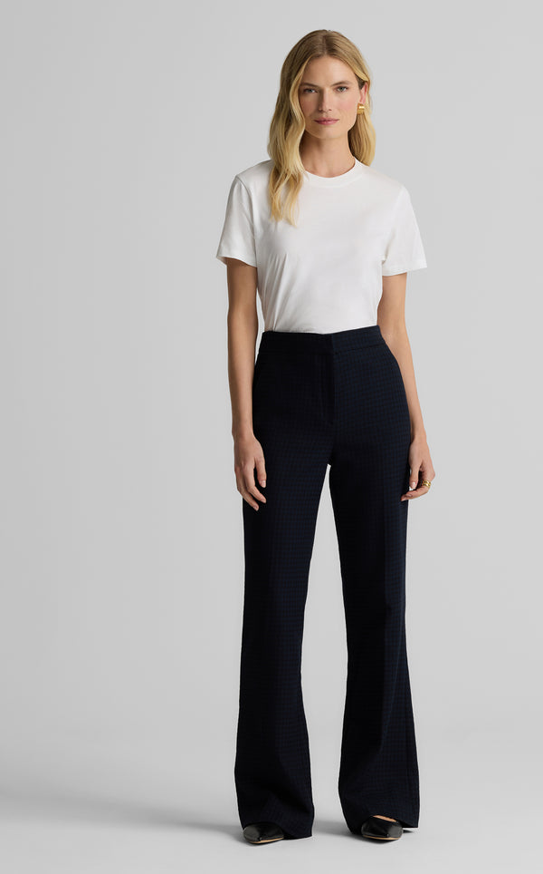 st. john Logan Pant in Stretch Houndstooth BKNV