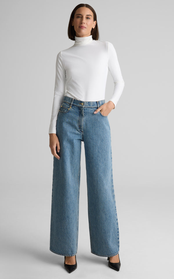 st. john Long Sleeve T-Neck Shell WH00