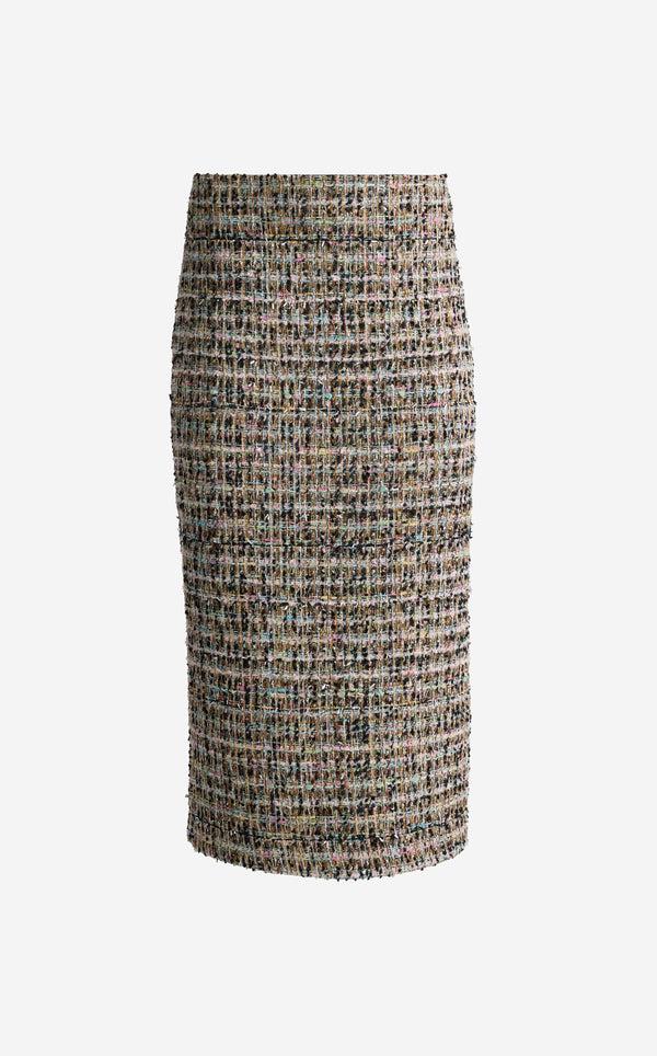 St. John Loren Skirt In Cienega Tweed AQBK