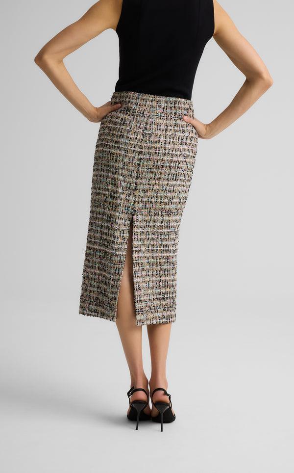 St. John Loren Skirt In Cienega Tweed AQBK