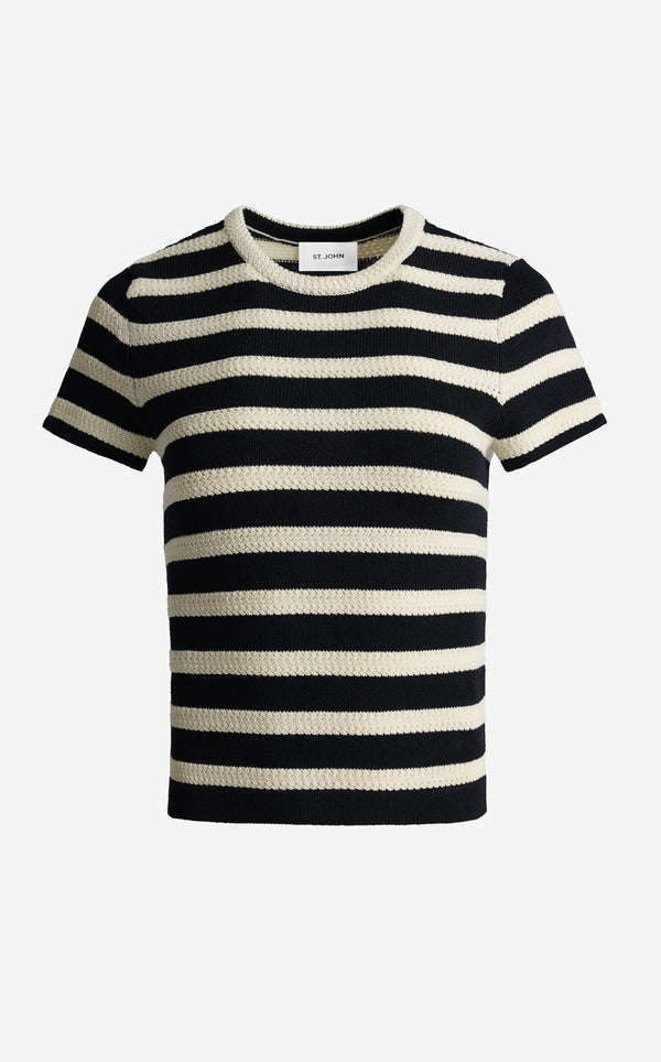 St. John Lori Sweater In Breton Stripe Knit BLEM