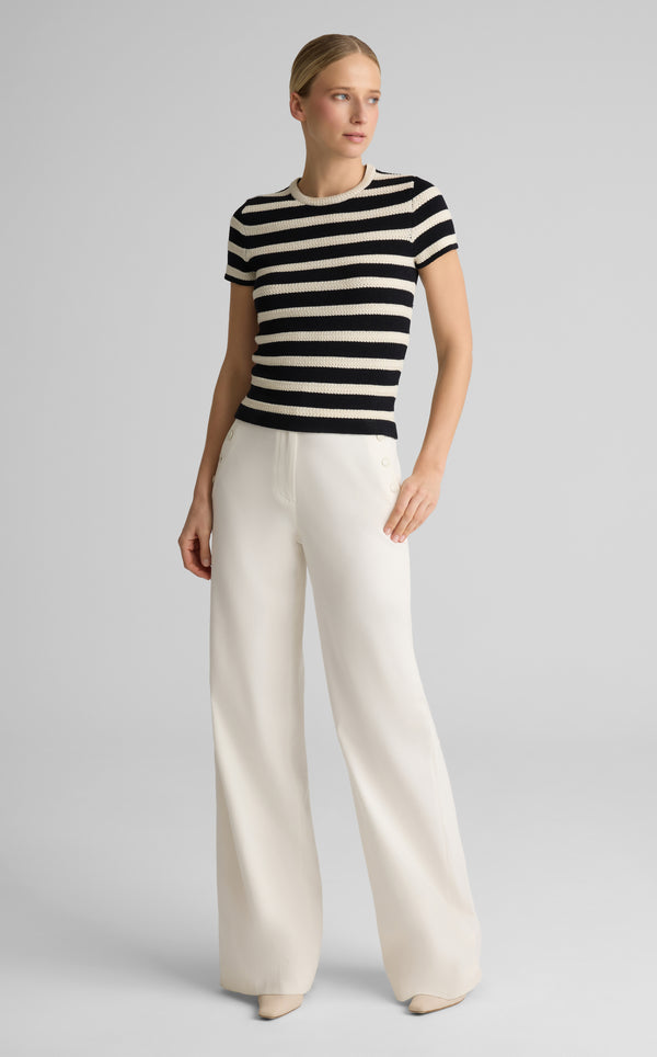 St. John Lori Sweater In Breton Stripe Knit BLEM