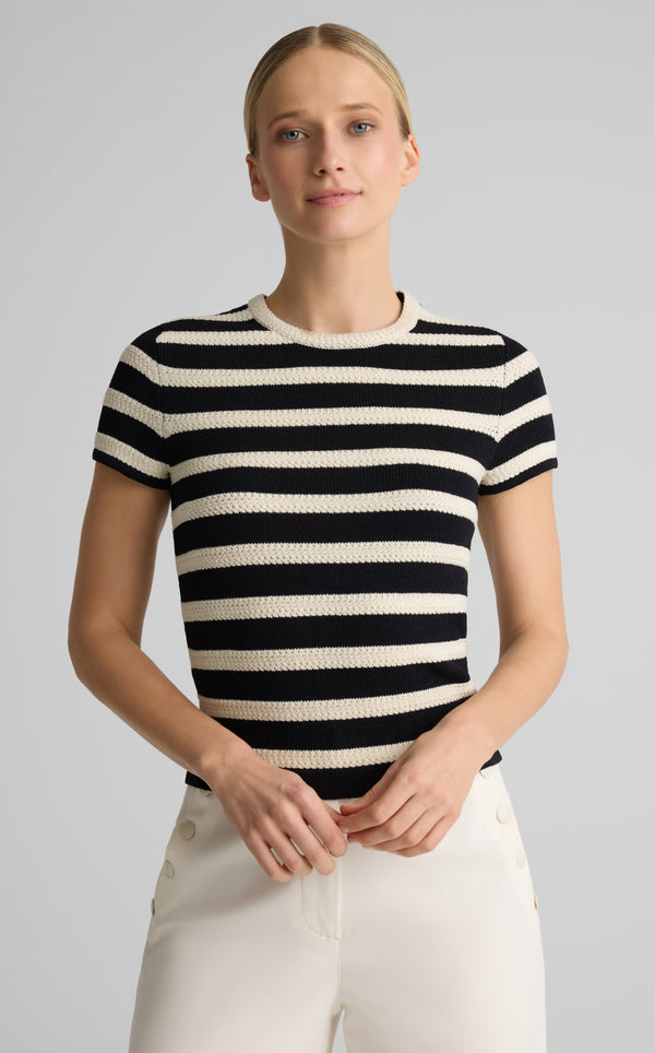 st. john Lori Sweater In Breton Stripe Knit BLEM