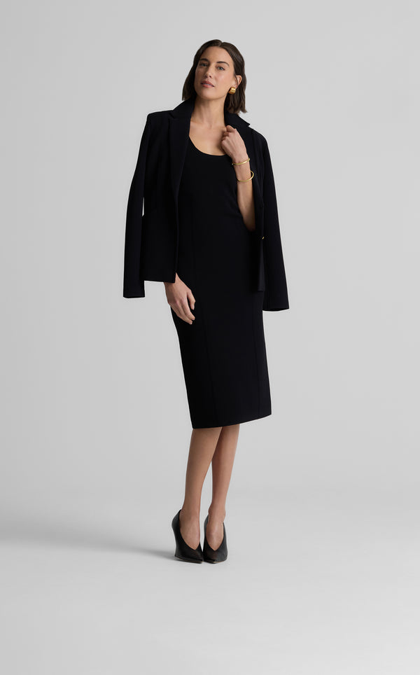 St. John Lynn Dress In Santa Roma Knit BK00