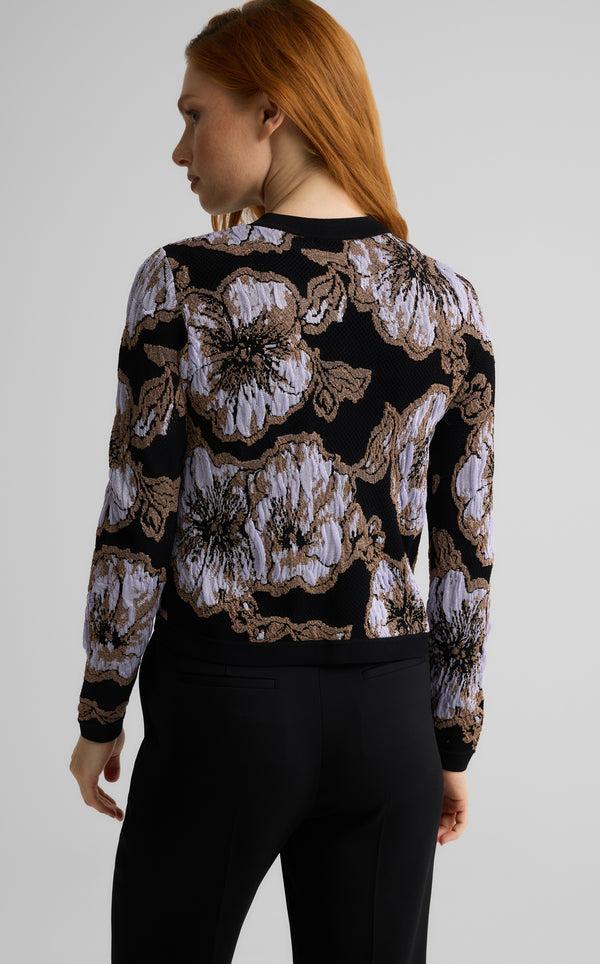 St. John Marlene Cardigan In Poppy Floral Knit BLHM