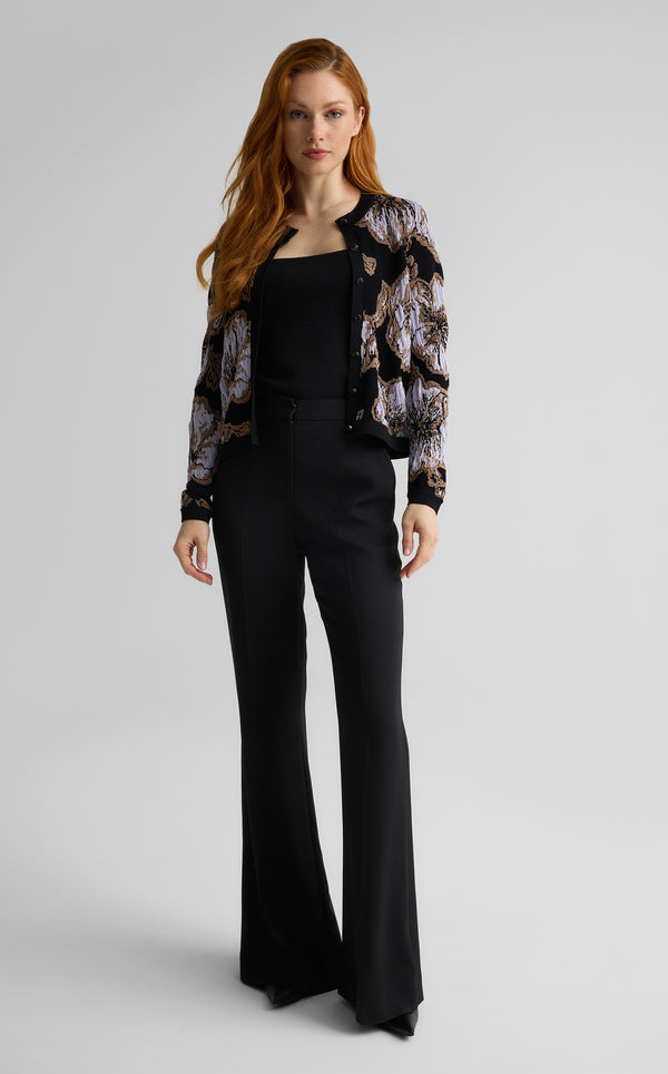 st. john Marlene Cardigan in Poppy Floral Knit BLHM