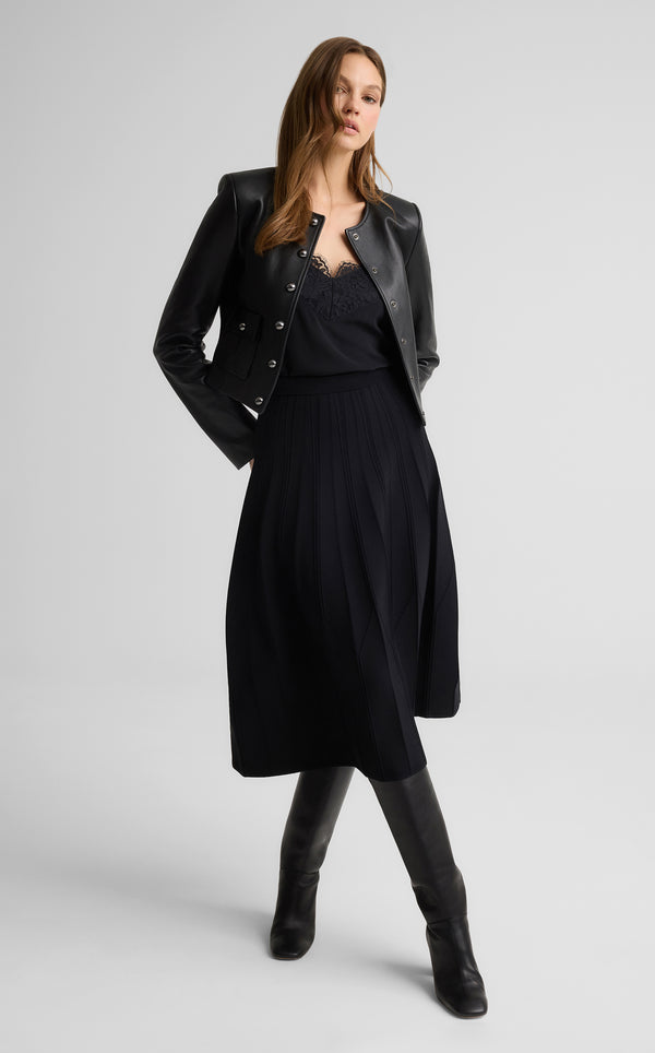 St. John Nadine Jacket In Leather BK00