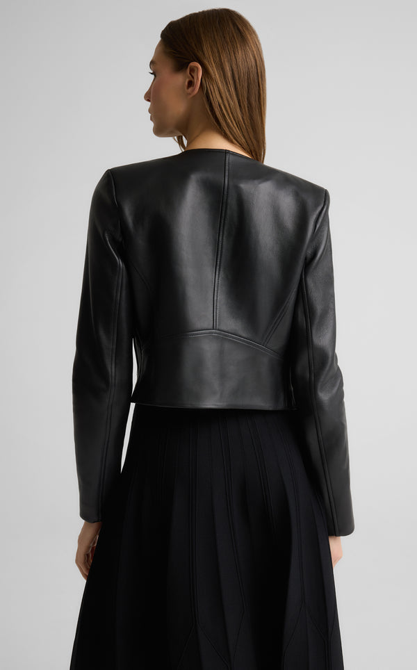 St. John Nadine Jacket In Leather BK00