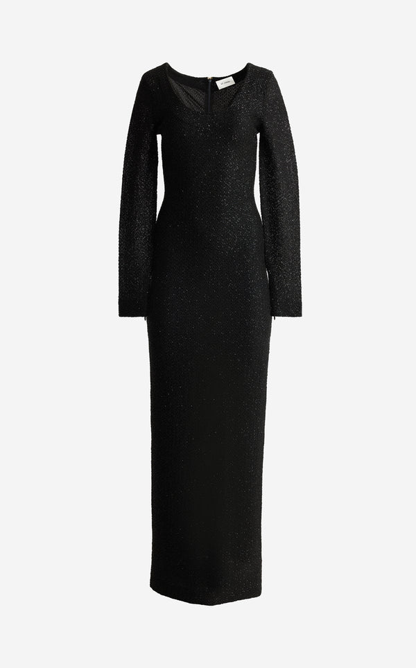 St. John Nicoline Gown In Stretch Sequin Knit BK00