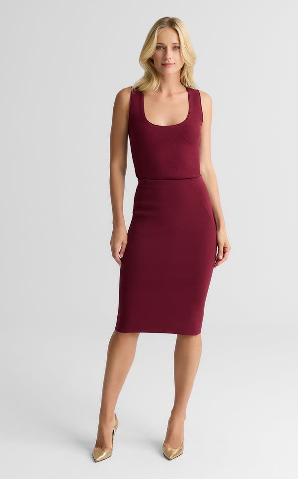 st. john Nina Skirt In Santa Roma Knit BORX