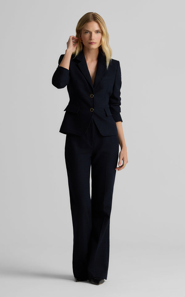 st. john Parker Jacket in Stretch Houndstooth BKNV