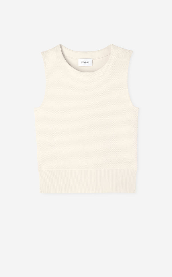 St. John Pique Knit Shell WH00