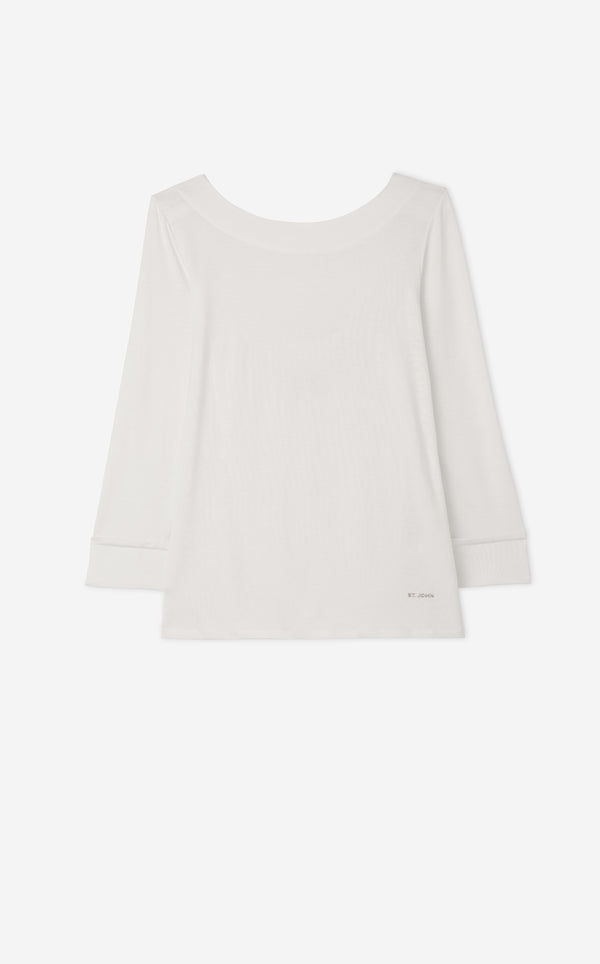 St. John Polished Jersey Boatneck Top IV00