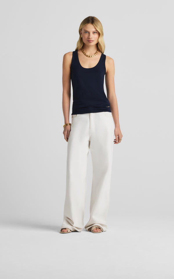 St. John Polished Jersey Tank MIDN