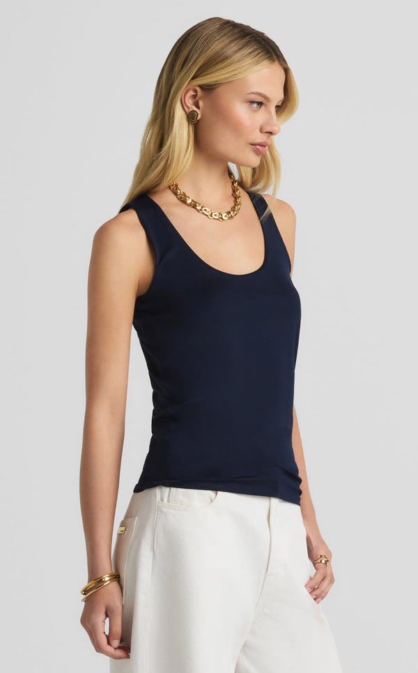 St. John Polished Jersey Tank MIDN