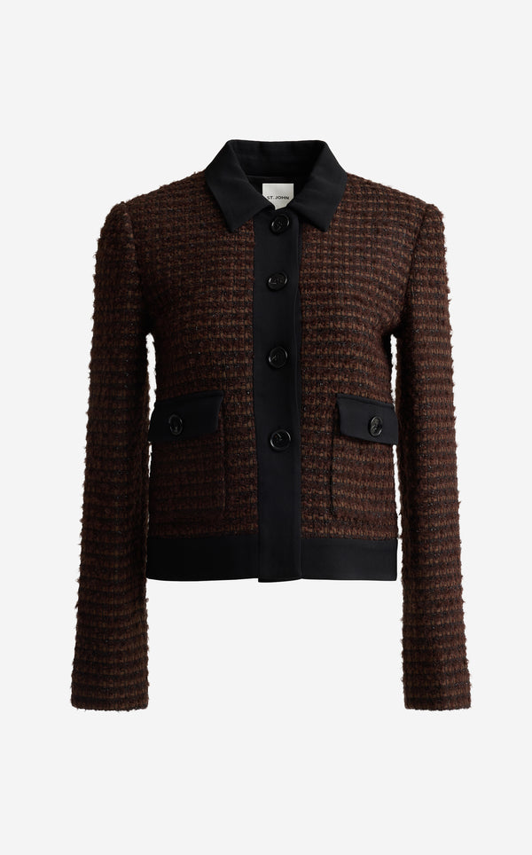 St. John Reba Jacket In Vicente Tweed MKBK