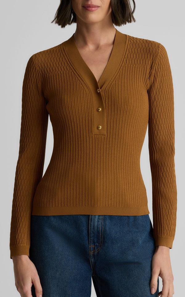 St. John Remy Sweater In Fine Mixed Rib Knit CINA