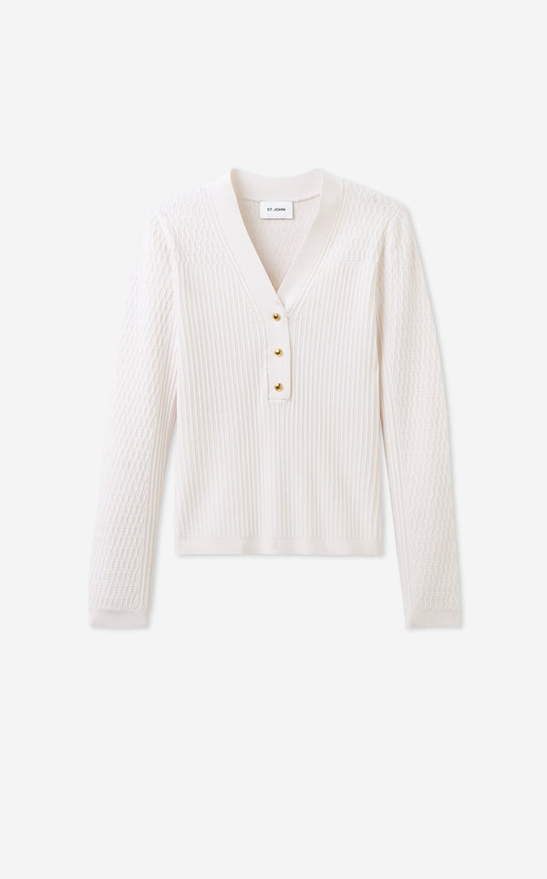 St. John Remy Sweater In Fine Mixed Rib Knit IV00